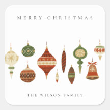 パステルエレガントレッドグリーンスターチャーストマオーナメント