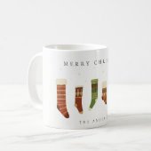 パステルエレガントレッドグリーンスターチャーストマストッキング コーヒーマグカップ (正面左)