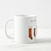 パステルエレガントレッドグリーンスターチャーストマストッキング コーヒーマグカップ (左)