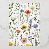 パステルエレガントワイルドフラワーガーデン卒業パーティー 箔招待状 (裏面)