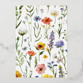 パステルエレガントワイルドフラワーガーデン卒業パーティー 箔招待状 (裏面)