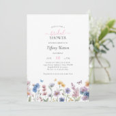 パステルエレガントワイルドフラワーズグリーナリーブライダルシャワー 招待状 (スタンド正面)