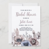 パステルエレガントワイルドフラワーフローラブライダルシャワー 招待状 (正面)