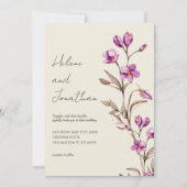 パステルエレガントワイルドフラワーボホ結婚式招待状 招待状 (正面)