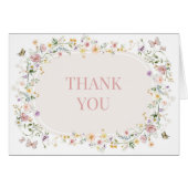パステルエレガントワイルドフラワ空白のーズ結婚サンキュー (正面横)