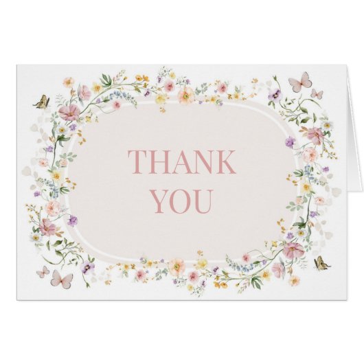 パステルエレガントワイルドフラワ空白のーズ結婚サンキュー (正面横)