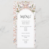 パステルエレガントヴィンテージフローラアー結婚チ メニュー (正面/裏面)