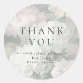 パステルエレガントヴィンテージフローラ結婚ズ・サンキュー ラウンドシール (正面)
