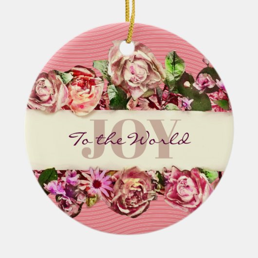 パステルエレガントヴィンテージ赤面ビクトリアンバラカスタム セラミックオーナメント (正面)