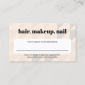 パステルエレガント幾何はっきりした美しいサロン 予約カード (正面)