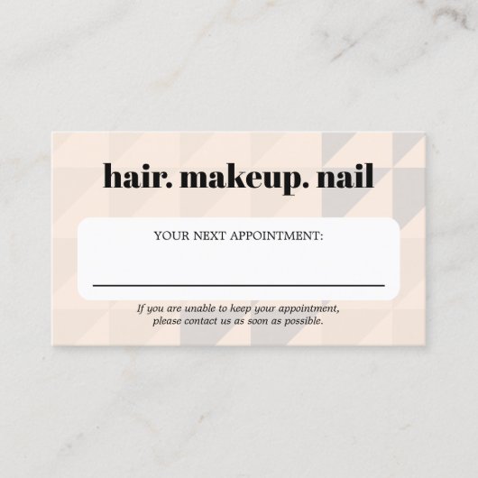 パステルエレガント幾何はっきりした美しいサロン 予約カード (正面)