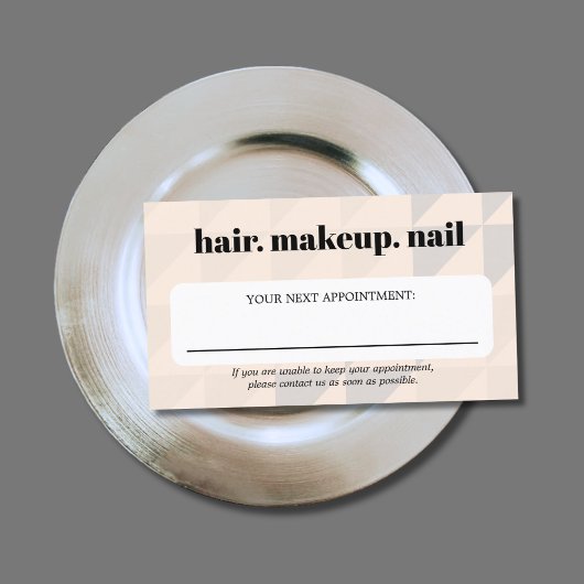 パステルエレガント幾何はっきりした美しいサロン 予約カード