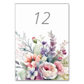 パステルエレガント庭園の結婚式テーブルカード テーブルナンバー (正面)