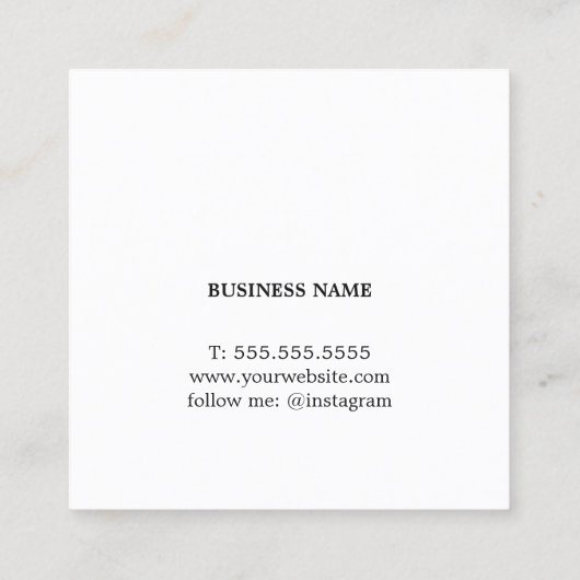 パステルエレガント抽象芸術インテリア設計者 スクエア名刺 (裏面)
