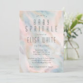 パステルエレガント抽象芸術シカスタムックベビー散水 招待状 (スタンド正面)