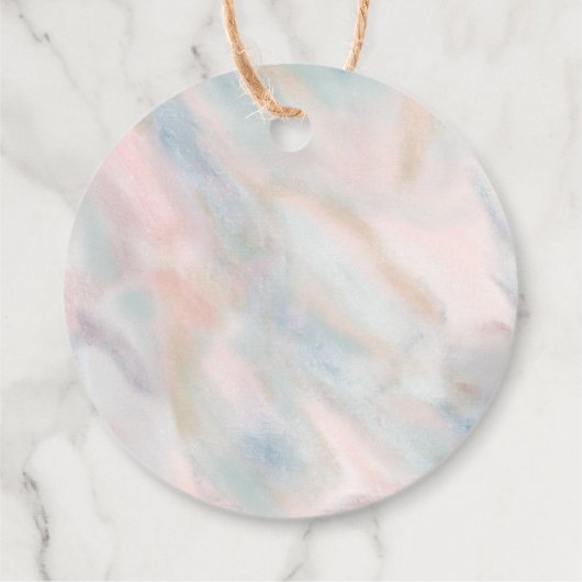 パステルエレガント抽象芸術シカスタムックBABYシャワー フェイバータグ (裏面)