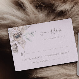 パステルエレガント春ウォーターカラーフラワー結婚ズ 出欠カード