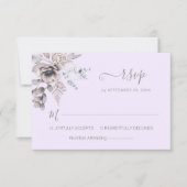 パステルエレガント春ウォーターカラーフラワー結婚ズ 出欠カード (正面)