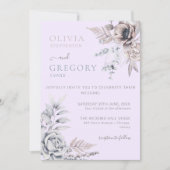 パステルエレガント春ウォーターカラーフラワー結婚ズ 招待状 (正面)