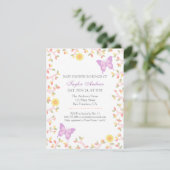 パステルエレガント春葉バタフライベビーシャワー 招待状 (スタンド正面)