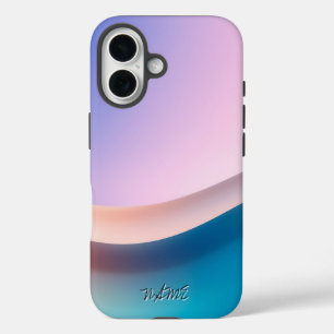 パステルエレガント波勾配 iPhone 16ケース