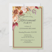 パステルエレガント秋の花の引退パーティー 招待状 (正面)