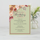 パステルエレガント秋の花50th誕生日パーティー 招待状 (スタンド正面)