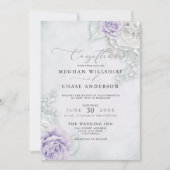 パステルエレガント薄紫バラ 招待状 (正面)