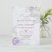 パステルエレガント薄紫バラ 招待状 (スタンド正面)