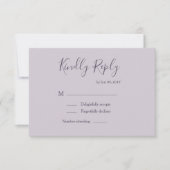 パステルエレガント薄紫ラベンダーモダンウェディングsvp 招待状 (正面)