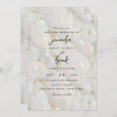 パステルエレガント虹色スパークリオパル石 招待状 (正面/裏面)