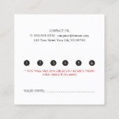 パステルエレガント赤いハート美しいサロンロイヤリティカード ロイヤリティカード (裏面)