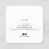 パステルエレガント赤面&ブラックシザーズヘアスタイリスト スクエア名刺 (裏面)