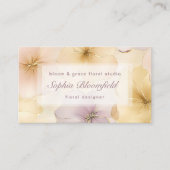 パステルエレガント金ゴールドフローラ設計者 名刺 (正面)