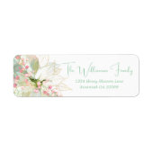 パステルエレガント金ゴールドポインセティアホリデーリターン ラベル (正面)