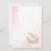 パステルエレガント金ゴールドユニコーンウォーター招待状 招待状 (裏面)