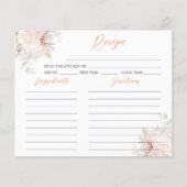 パステルエレガント開花ブライダルシャワーレシピカード (正面)