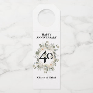 パステルエレガント40周年記念ボトルハンガーラベル ボトルネックタグ