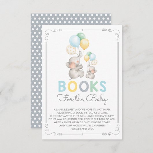 パステルエレファントがブックカードジャングルを持ちモダン込む エンクロージャーカード (正面/裏面)