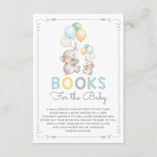 パステルエレファントがブックカードジャングルを持ちモダン込む エンクロージャーカード (正面)