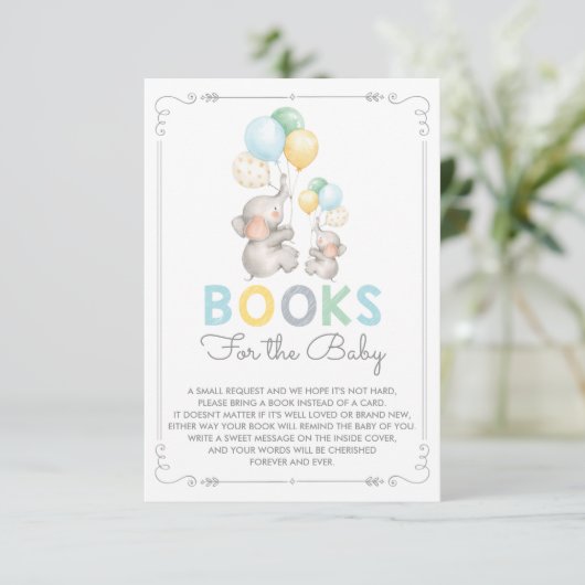 パステルエレファントがブックカードジャングルを持ちモダン込む エンクロージャーカード (スタンド正面)