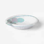 パステルエレファントベビーガールスクリプトベビーシャワー ペーパーボウル (傾斜あり)