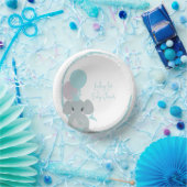 パステルエレファントベビーガールスクリプトベビーシャワー ペーパーボウル (パーティー)