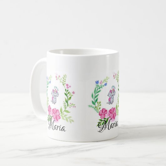 パステルエレファントマグ コーヒーマグカップ (正面左)