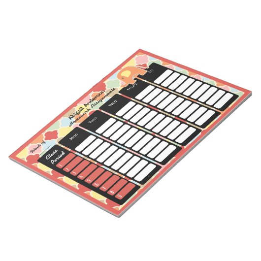 パステルエレファント宿題メモ帳 ノートパッド (アングル)