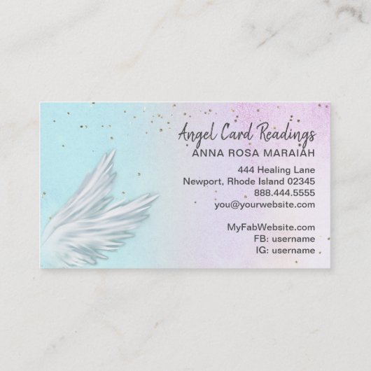 *~*パステルエンジェルウグラデーションィングススターリーレインボー 名刺 (裏面)