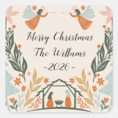 パステルエンジェルクリスマス スクエアシール (正面)