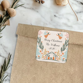 パステルエンジェルクリスマス スクエアシール