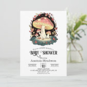 パステルエンチャントきのこの赤ちゃんシャワー 招待状 (スタンド正面)