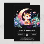 パステルエンチャントタイガー誕生日 招待状 (正面/裏面)